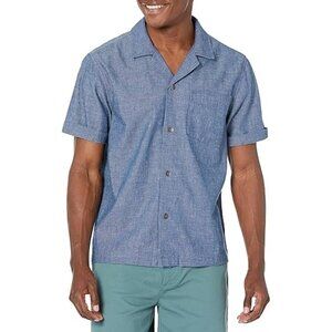 AG Adriano Goldschmied Men's Foster Short Sleeve Shirt Blue Large NEW